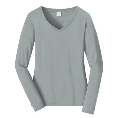 Ladies Long Sleeve Fan Favorite V Neck Tee Thumbnail